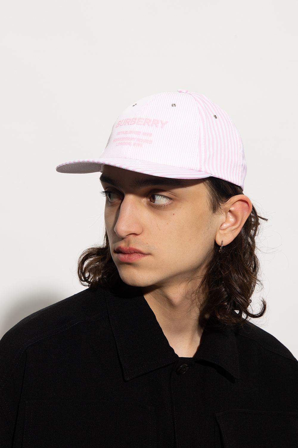 Pink burberry shop cap